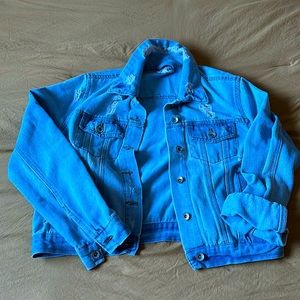 Distressed denim Jean jacket large